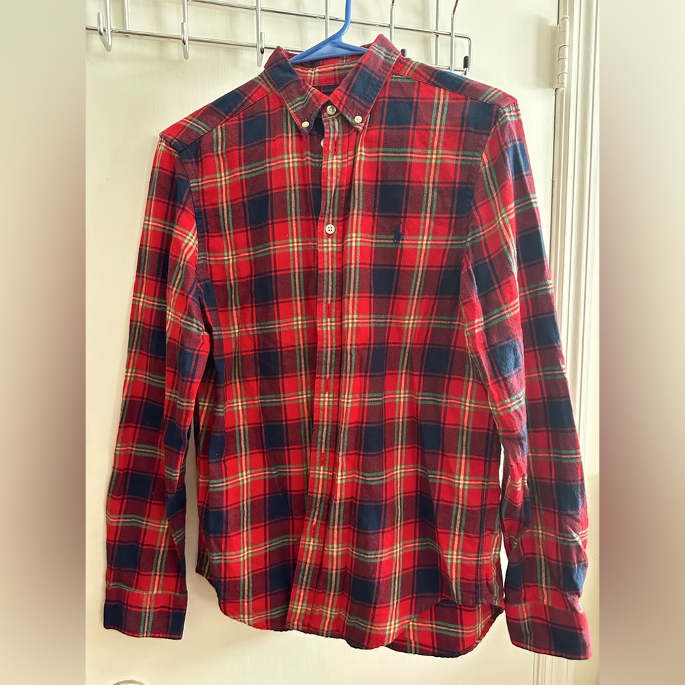 🎁Ralph Lauren Boys 18-20 HoLiDaY Winter Plaid Flannel Button Down🎁